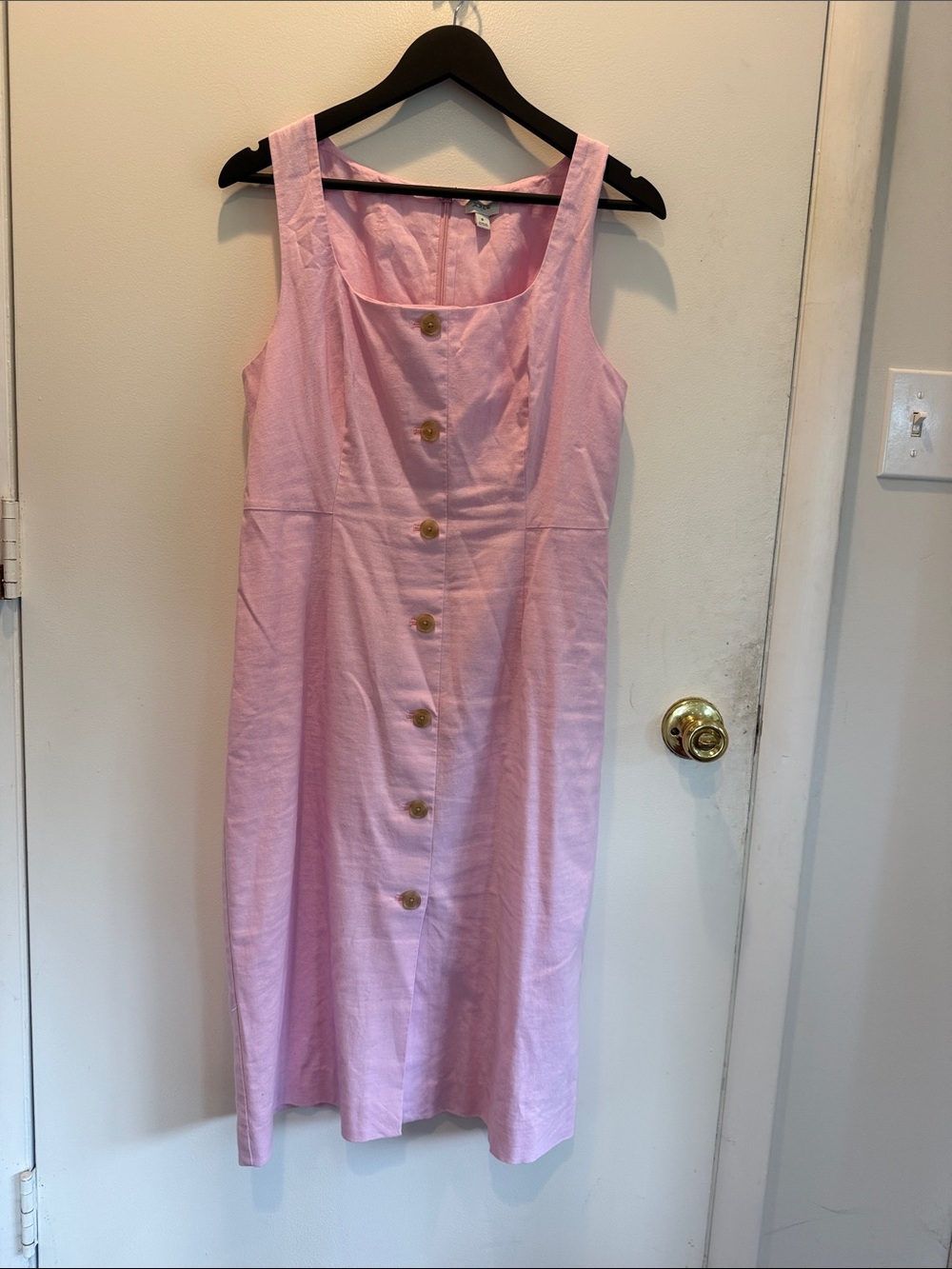 J. Crew Light Pink Button-Front mini/midi Dress